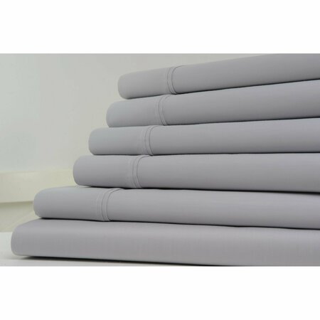 KATHY IRELAND 1200 Thread Count 6 Piece Cotton Rich Sheet Set - Queen - Grey 1208QNGR